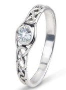 Celtic Silver Ring with Stone