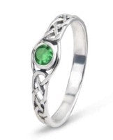 Celtic Silver Ring with Stone