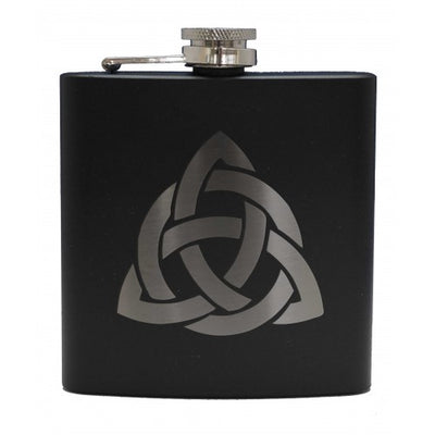 6oz Matt Black Hip Flask (Scottish designs)