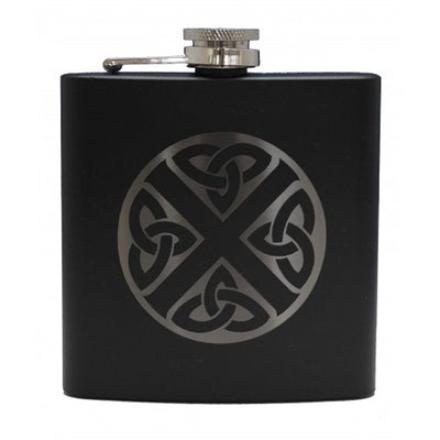 6oz Matt Black Hip Flask (Scottish designs)