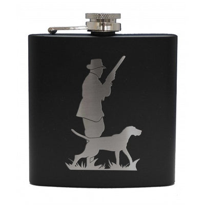 6oz Matt Black Hip Flask (Scottish designs)