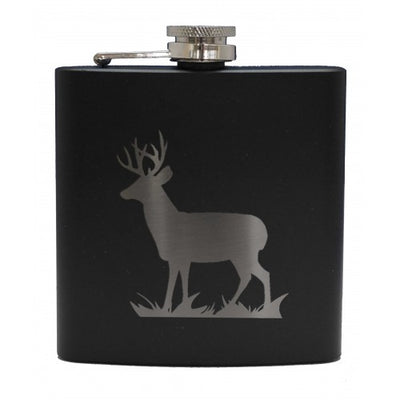 6oz Matt Black Hip Flask (Scottish designs)