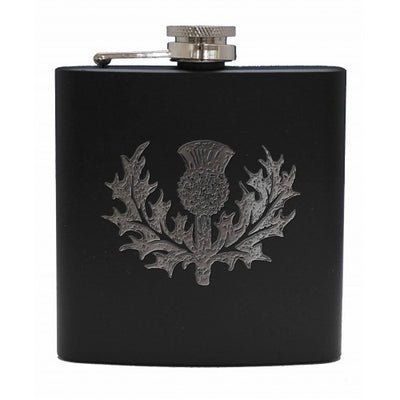 6oz Matt Black Hip Flask (Scottish designs)