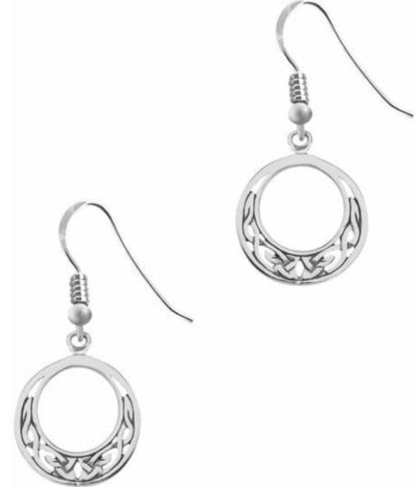 Celtic Knot Silver Drop Earrings 'Donalda'