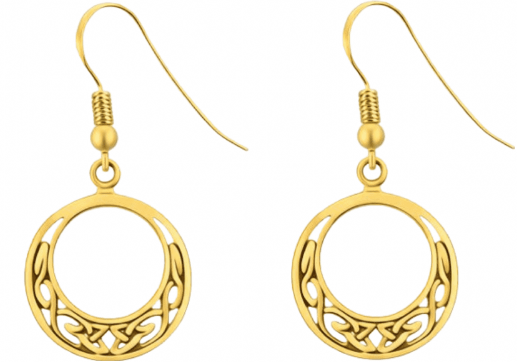 Celtic Knot Gold Drop Earrings