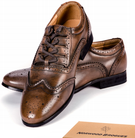 Norwood Brown Leather Brogues on Special