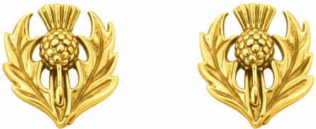 Scottish Thistle Gold Stud Earrings