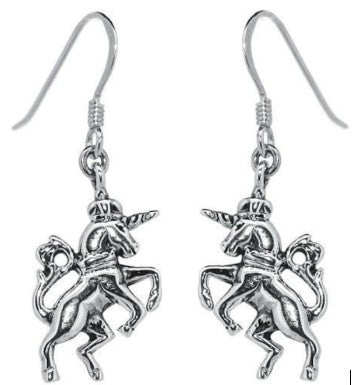 Unicorn Silver Drop Earrings