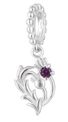 Bead Charm, Scottish Thistle Dangle