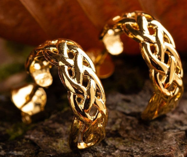 Celtic Knot Gold Hoop Earrings