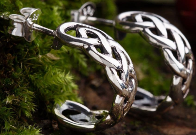 Celtic Knot Silver Hoop Earrings