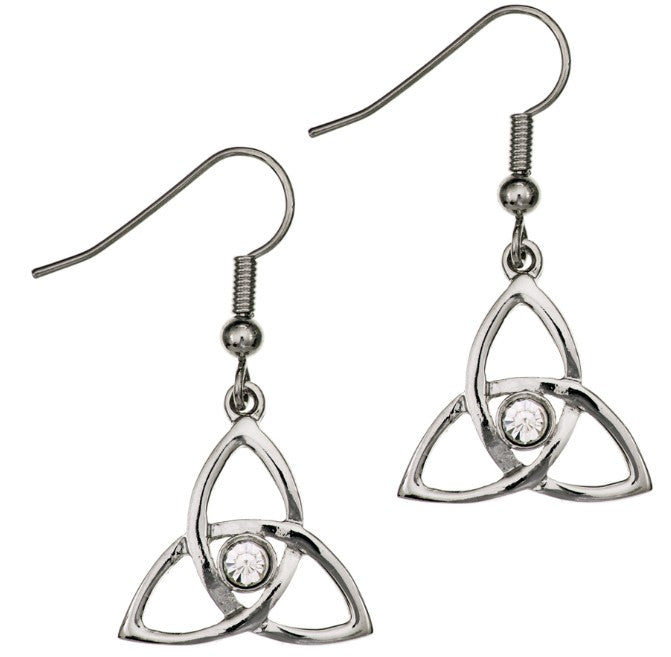 Crinan Knot Earrings with Stone (220E)