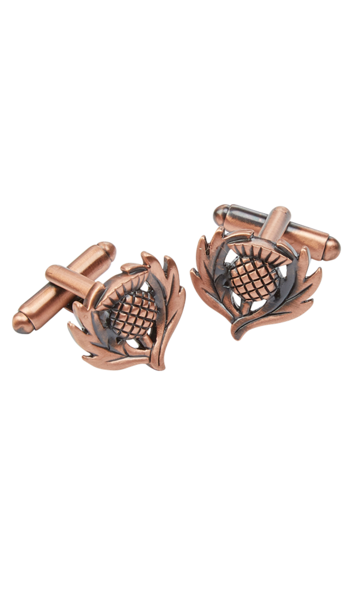 Cuff Links, Copper Thistle