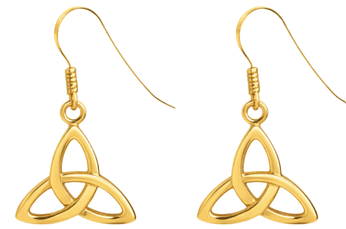 Trinity Knot Gold Drop Earrings