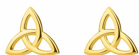 Trinity Knot Gold Stud Earrings