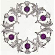 Plaid Brooch Thistle Pattern - 