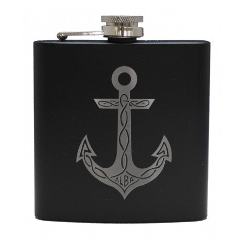 6oz Matt Black Hip Flask (Scottish designs)