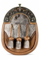 Antique Brass Thistle and Brogued Sporran