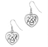 Celtic Knotwork Silver Heart Drop Earrings