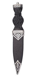 Celtic Polished Sgian Dubh With Plain (Ball) Top