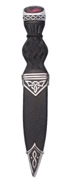 Celtic Polished Sgian Dubh With Stone Top