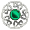 Plaid Brooch Celtic Interlace with Stone