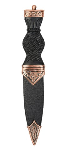 Celtic Copper Tone Sgian Dubh With Plain (Ball) Top