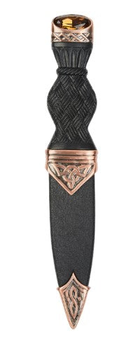 Celtic Copper Tone Sgian Dubh With Stone Top