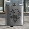 6oz Stainless Steel Hip Flask with Cups Gift Set (Clan Crest)