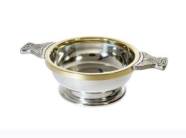 Pewter Quaich- Brass Rim