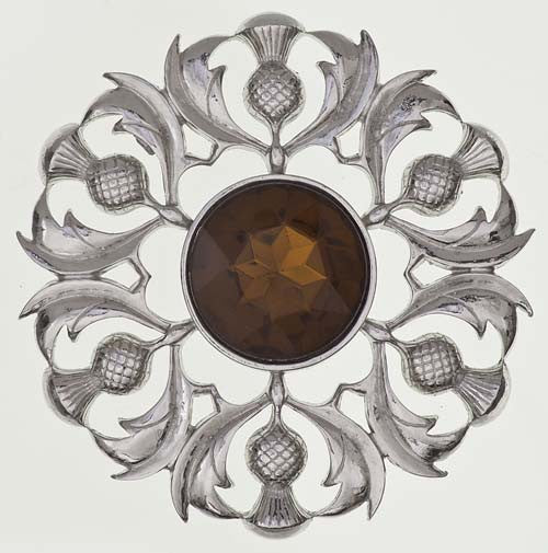 Plaid Brooch Scottish Thistle - 