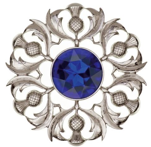 Plaid Brooch Scottish Thistle Centre Stone (234)