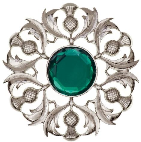 Plaid Brooch Scottish Thistle Centre Stone (234)