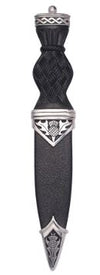Thistle Polished Sgian Dubh With Plain (Ball) Top