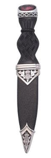 Thistle Polished Sgian Dubh With Stone Top