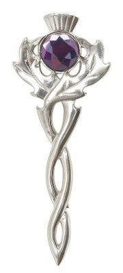 Kilt Pin Thistle with Stone