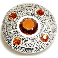Plaid Brooch, 5-Stone