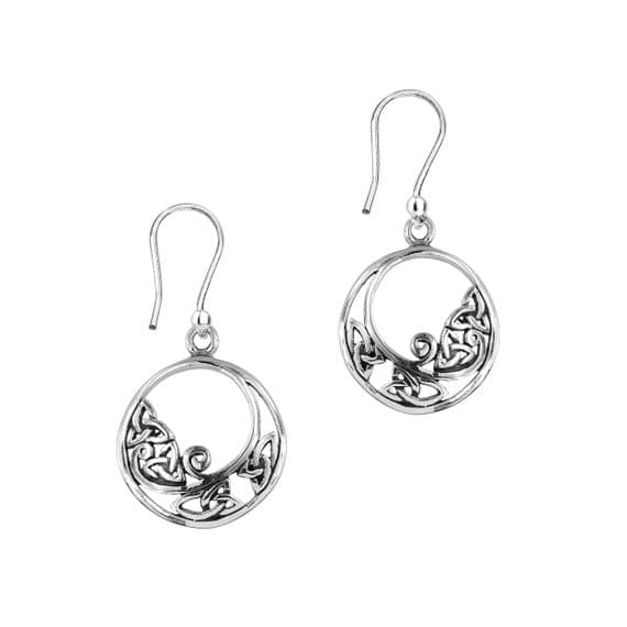 Celtic Trinity Knots Silver Round Earrings 'Carol'
