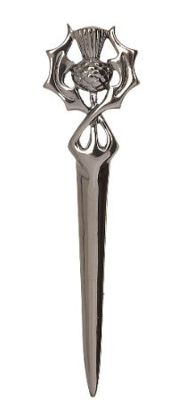 Kilt Pin, Black Chrome Thistle