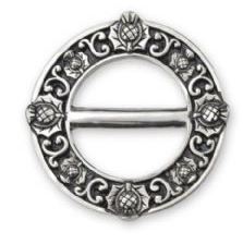 Scottish Thistle Scarf Ring, large stainless steel