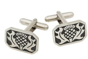 Cuff Links, Rectangle Thistle