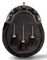 Smokey Chrome Serpent on Black Pony Sporran