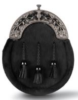 Antique and Black Thistle on Black Pony Sporran